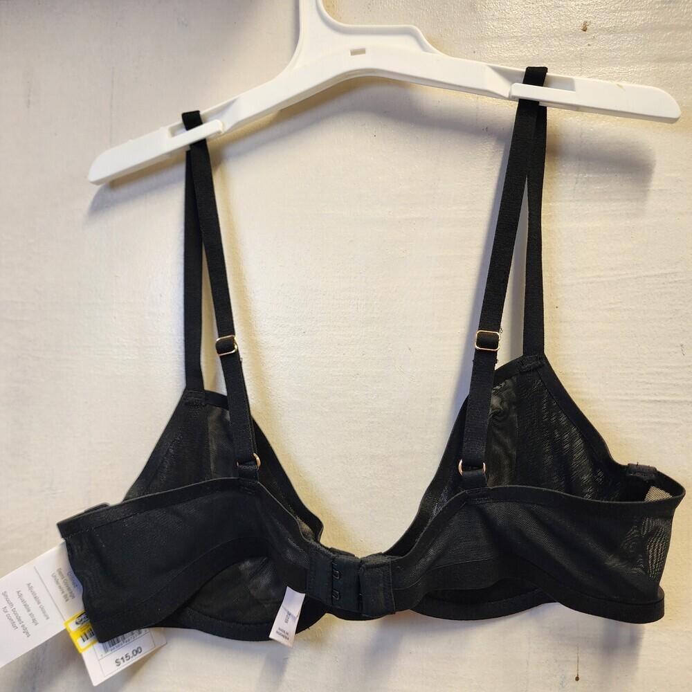 New Auden Women's Black Underwire Sheer Bra Adjustable Straps Size 32B - Picture 3 of 5